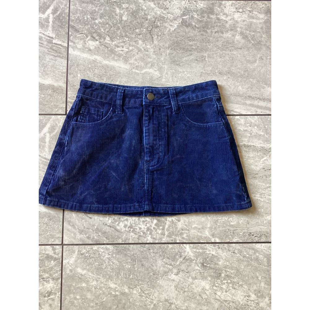 Cider Royal Blue Corduroy Mini Skirt High Waisted XXS New With Tags